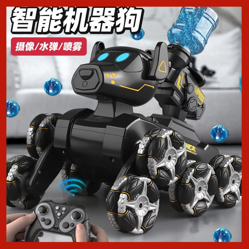 新款跨境八轮特技机械狗漂移变形攀爬遥控车可发射水弹喷雾摄像