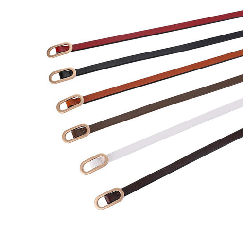 New leather slim belt for women, simple and versatile, suitable for dresses, sweaters, shirts, tying small belts for women