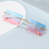 Fashionable square sunglasses, metal glasses, Aliexpress, gradient, internet celebrity, wholesale