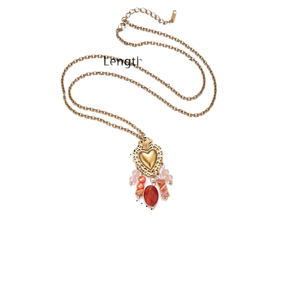 Collar de acero inoxidable para mujeres no se desvanece transfronterizamente, pendientes de borda de amor para mujeres de alta calidad transfronterizas.