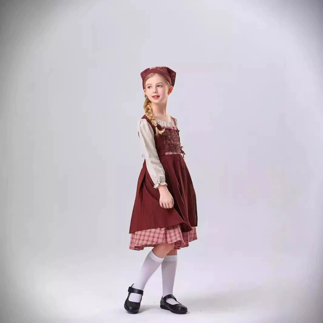 Маленькая девочка в детский комплект костюма Французская пасторальная юбка овечья юбка Хэллоуин ретро сцена театра выступление