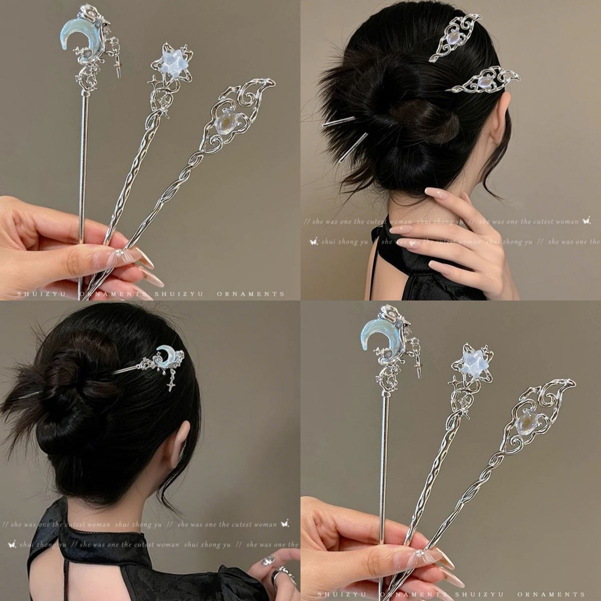 Nuevo estilo chino pinzas de cabello adornamiento de cabello imitación de jade Han vestidos antiguos pinzas de estilo chino al por mayor tocadillos acrílicos pinzas de cabello