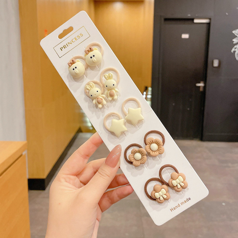 Papá Noel correa de goma para niños navideños vestido de cabello jardín de infantes bebé anillo de cabello de Navidad atmósfera accesorios