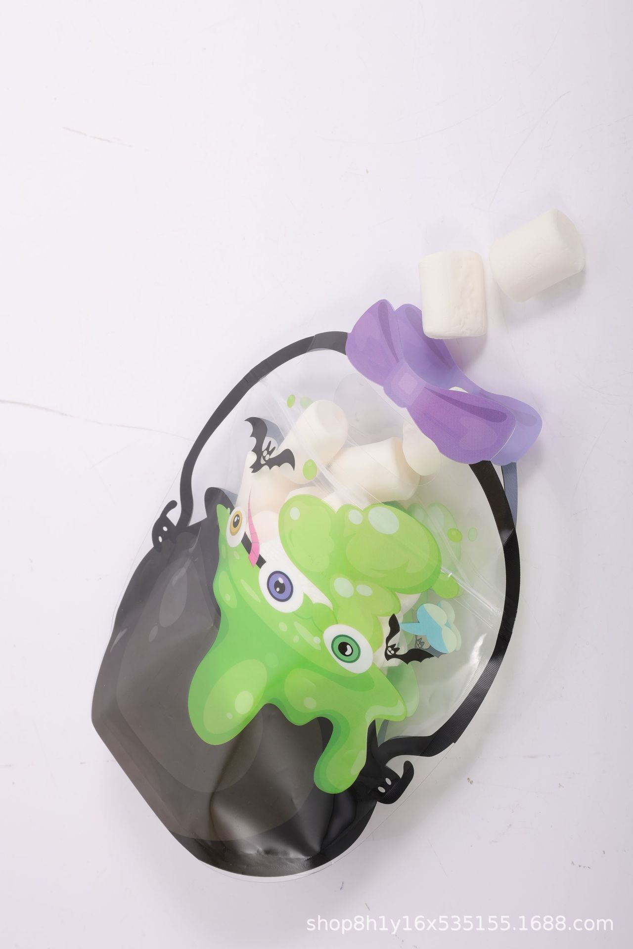 Amazon nuevo producto Favor Bags Transparent Pumpkin Halloween decoración de bolsas de dulces transparentes