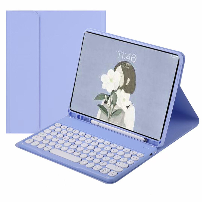 Samsung Tab A9 8.7inch Bluetooth キーボード保護ケース X110 ラウンドキーキャップ磁気吸着分割型 X115 ペンホルダーに適しています。|undefined