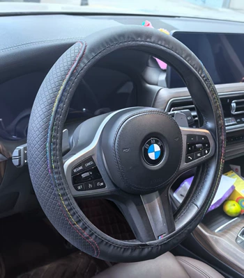 Wheel Cover Without Inner Ring, Wear-Resistant | Steering wheel cover - colorful-lines-38cm