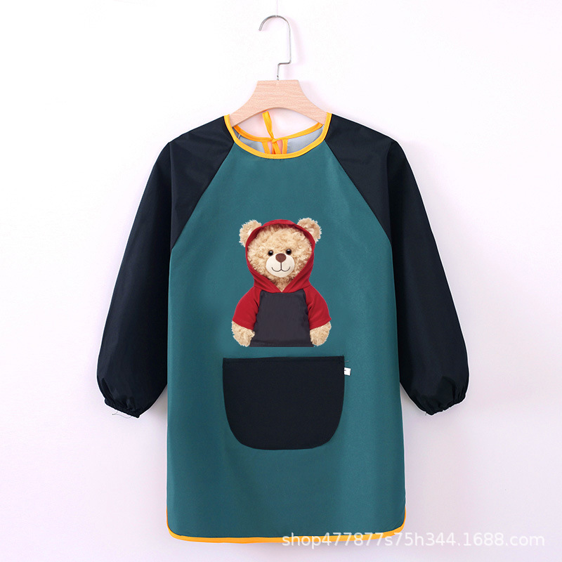 Abrigo DE LOS NIÑOS impermeable arte kindergarten pintura ropa publicidad inversa ropa impresa logo manga larga delantal vestido inverso