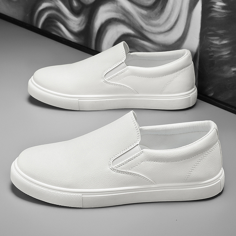 Zapatos de hombre de talla grande de comercio exterior, entrega transfronteriza de una pieza, zapatos planos transpirables de verano, zapatos blancos de cuero deportivo casual