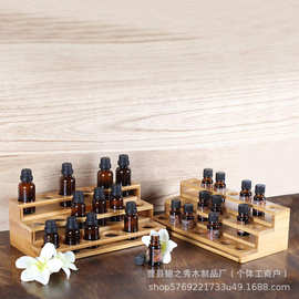 木质双层精油架桌面分格收纳木架柜台香薰精油陈列架小样试用摆台