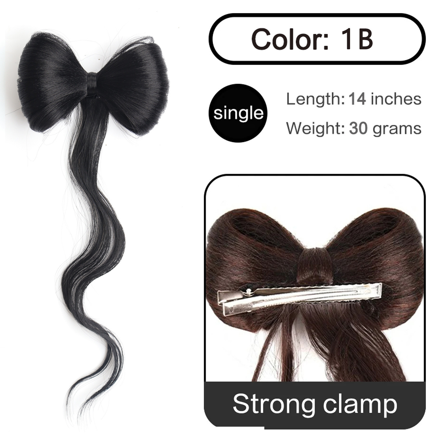 Arco medio atado pelo rizado de cola de caballo alta boca de pato clip temperamento bola cabeza peluca de mujer frisa vestimenta de estilo antiguo