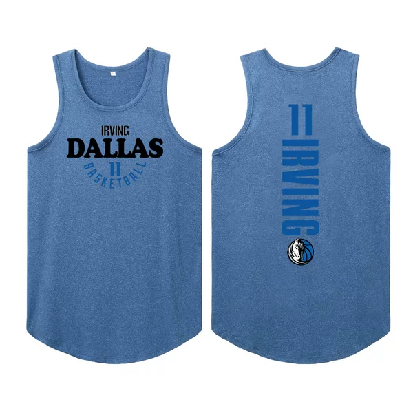 Summer Thin Ice Silk Elastic Quick-drying Front and Back Printed Training Vest Sleeveless T-shirt for Men