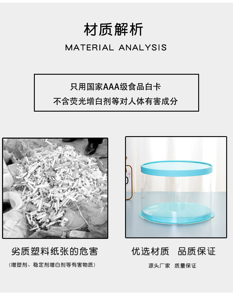 直销透明蛋糕包装盒圆形生日6寸8寸蛋糕盒 鲜花糕点甜品打包盒详情4