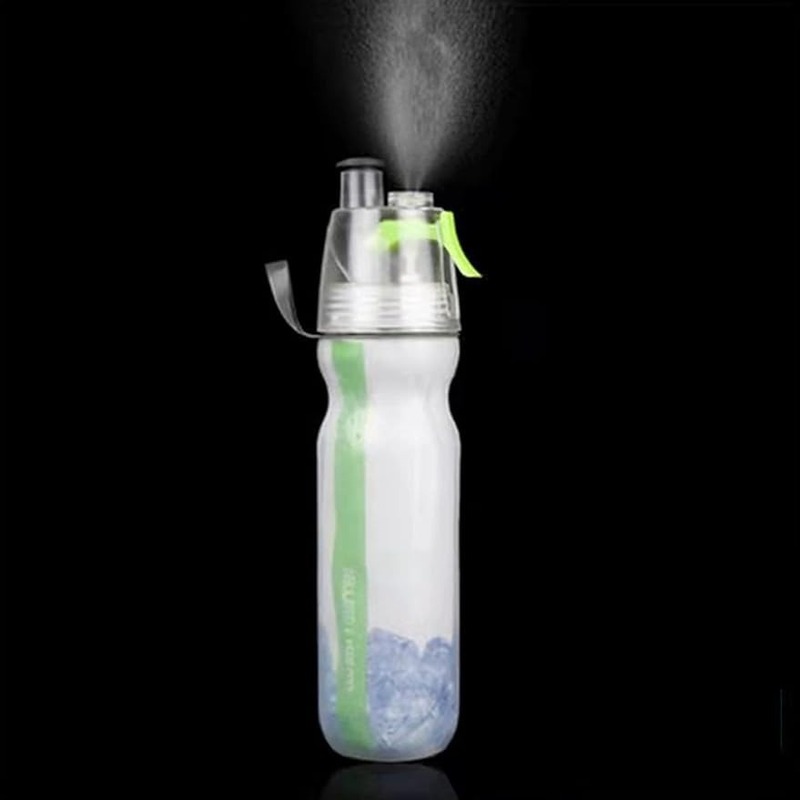 便携提环PE网红喷雾杯多功能户外运动喷水壶双层跨境保冷喷雾水杯|undefined