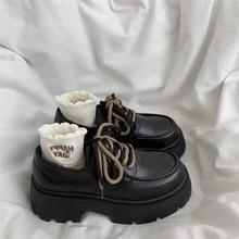 34-42玛丽珍厚底百搭小皮鞋女2025秋冬季新款复古英伦日系jk单鞋