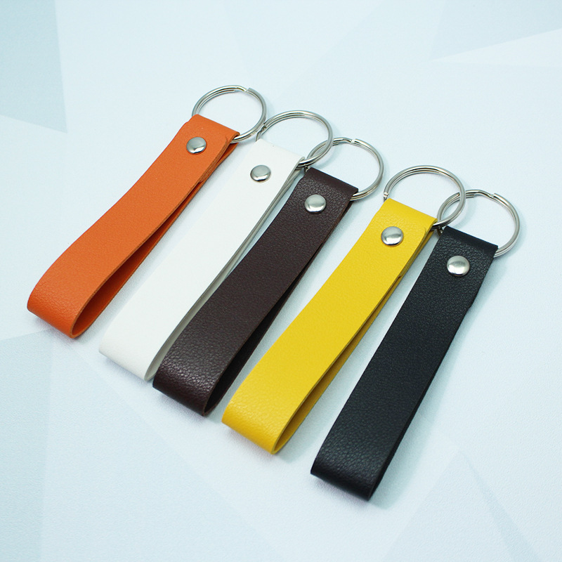 in stock cross-border long pu key chain leather leather key pendant car key chain pendant
