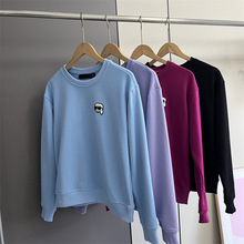 9618美系K尔~女秋季简约胸口小人胶印设计圆领棉长袖卫衣休闲卫裤