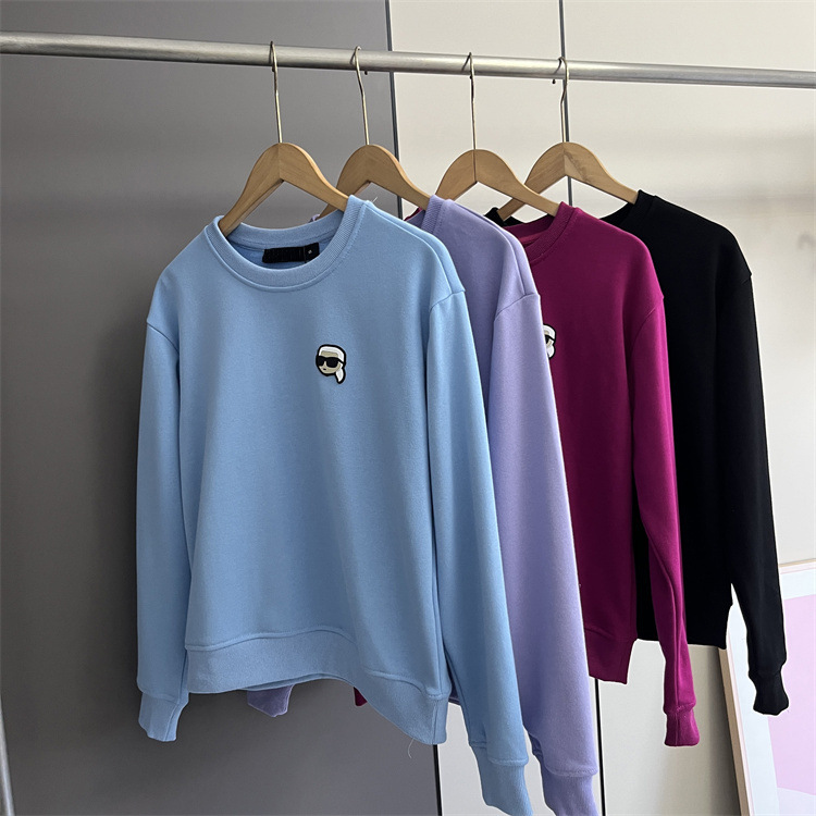 9618美系K尔~女秋季简约胸口小人胶印设计圆领棉长袖卫衣休闲卫裤