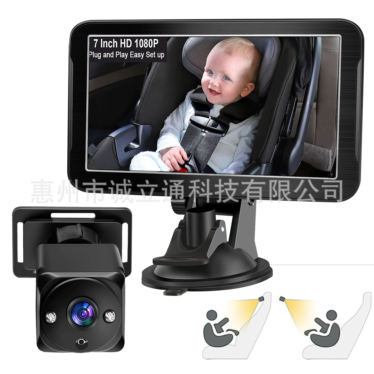 7-дюймовый HD инфракрасный монитор ночного видения HD1080 p автомобильный детский монитор