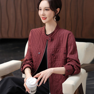 Mother's Spring New Fashion Western Style Short Coat Middle-aged Women's Spring and Autumn Top Middle-aged Women's Jacket