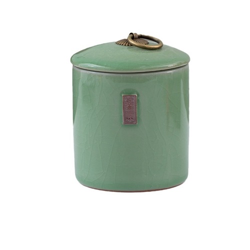 Small empty cans Ru kiln tea cans straight cans Ge kiln ceramic cans tea packaging cans green tea and black tea storage cans