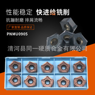 Fast Feed Milling Blade Double-Sided Pentagonal Through-Mounted 66-Degree Pnmu0905 Heavy Cutting Rough Plane Milling Blade