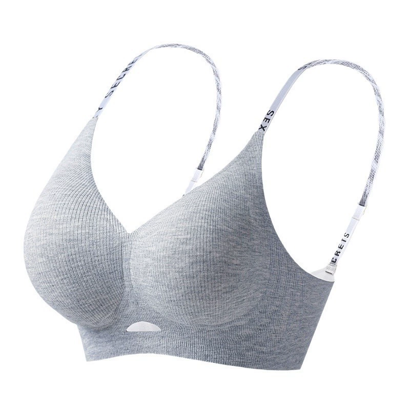 Supporting bra top, plus size, seamless ribbed design, sizes M–2XL