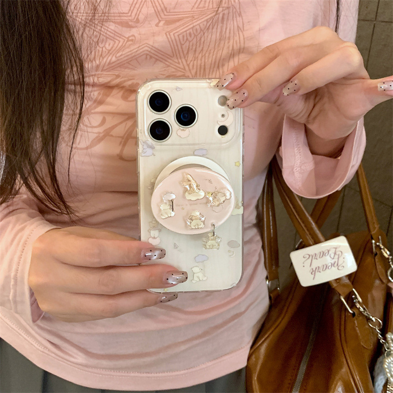 Striped Stars, Moon and Small Animals Magnetic Suction Suitable for Iphone17 Apple 16Promax/15/14 Mobile Phone Case for Women