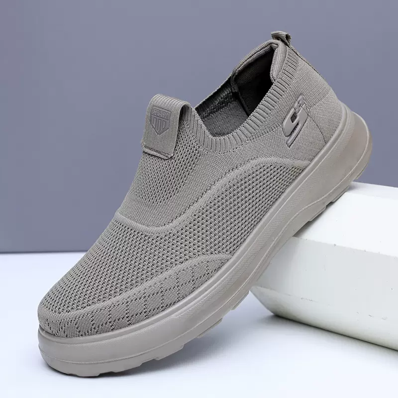 鞋子男春秋新款男士休闲圆头软底耐磨单鞋百搭一脚蹬男鞋爸爸单鞋