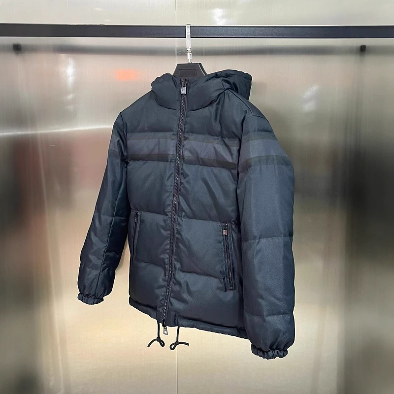 正确版25冬季新款D迪家双面穿老花满印连帽羽绒服情侣款保暖外套|undefined