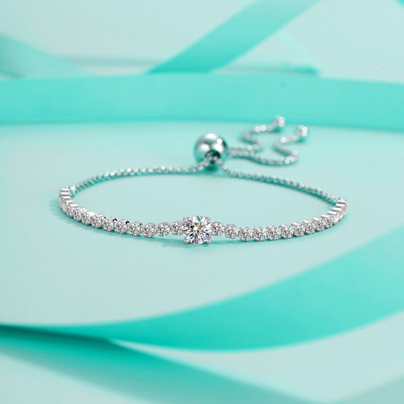 Moissanite Tennis Bracelet Sterling Silver S925 Small and Exquisite Simple Fashion Niche Design Korean Style