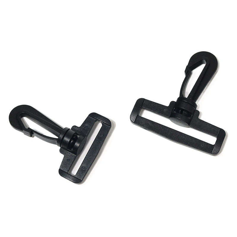 High quality plastic luggage turn hook buckle 25mm black backpack universal rotating hook buckle dog buckle 20mm plastic buckle