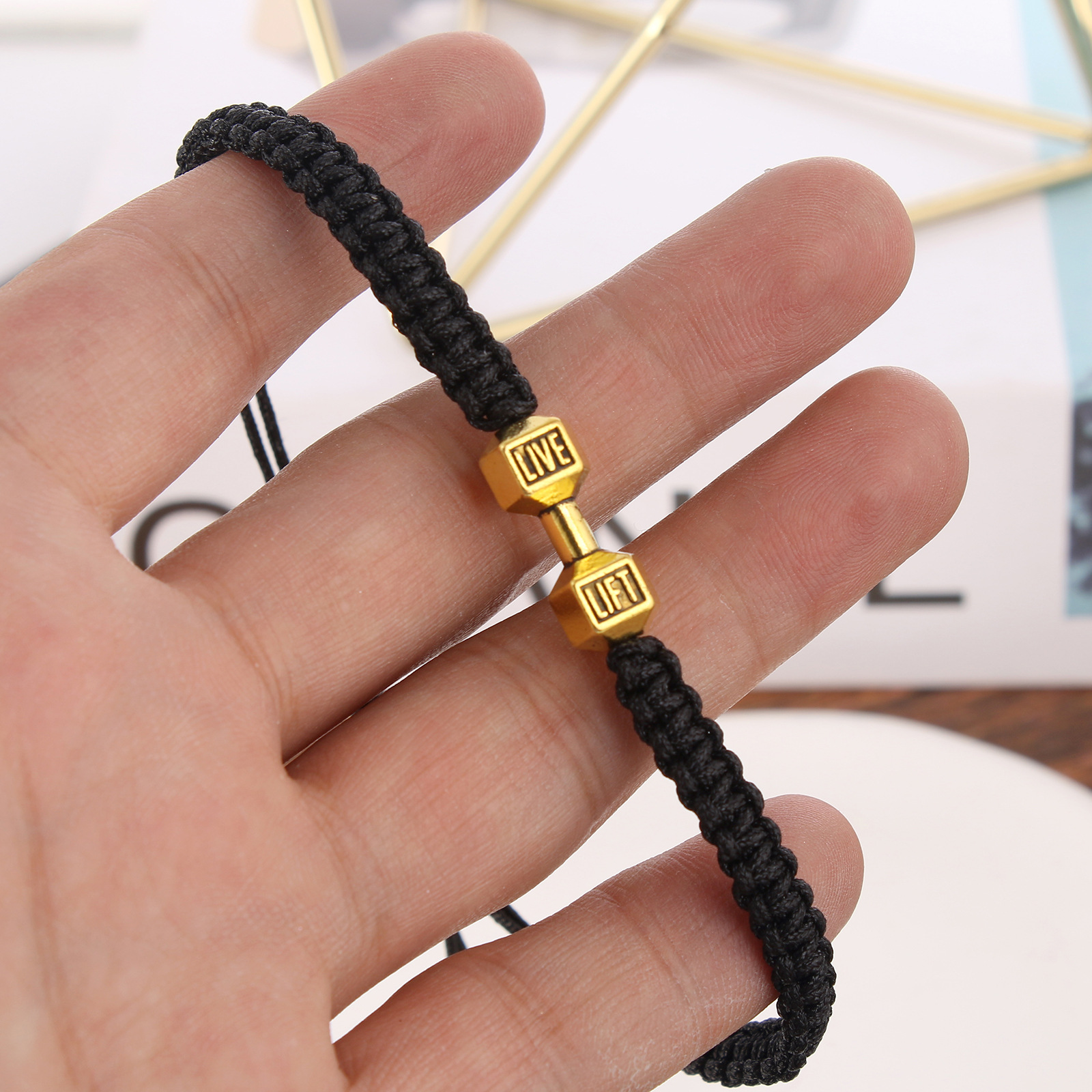 Simple Style Letter Alloy Mixed materials Handmade Menu0027S Bracelets 1 Piece