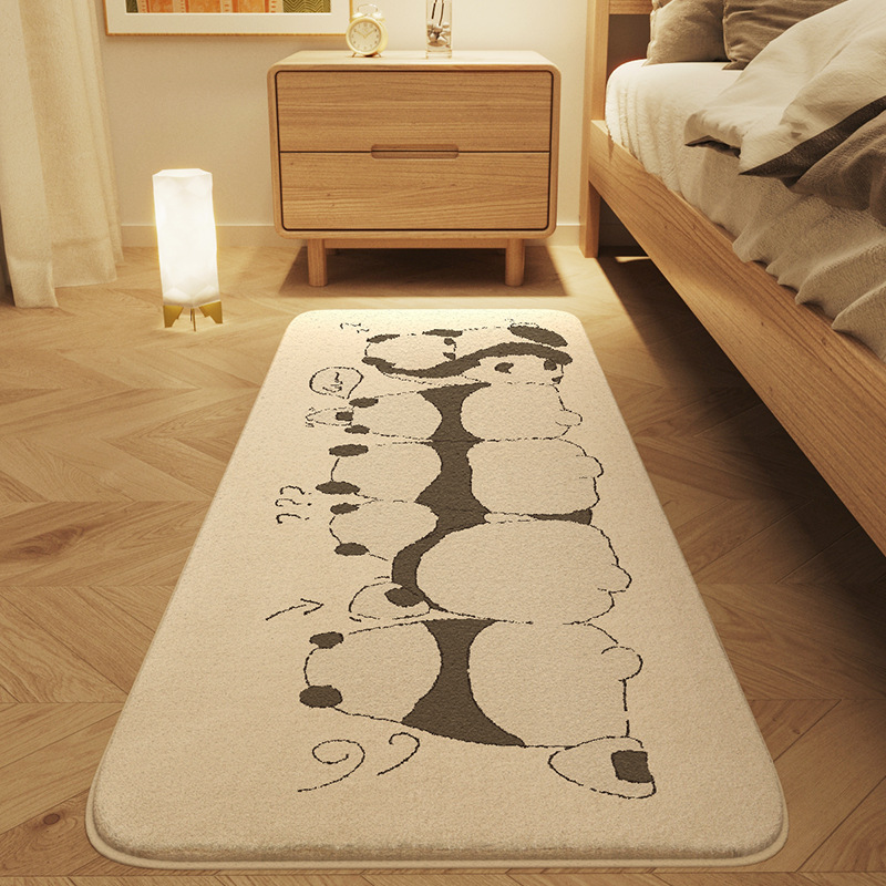 Dajiang Cartoon Home Bedroom Carpet Floor Mat Children's Room Bedside Blanket Long Strip Plush Foot Mat Bay Window Mat