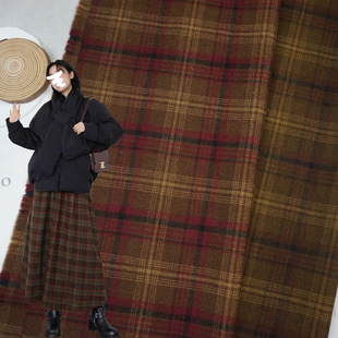 New casual woolen plaid fabric TR acrylic thorn woolen material casual overskirt shirt plaid fabric wholesale