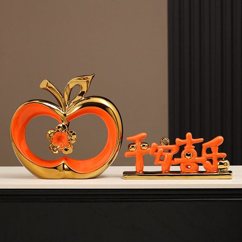 Apple Peaceful Joy Christmas Modern Luxury Ceramic Accent Home Entrance Living Room TV Cabinet Bar Cabinet Decor
