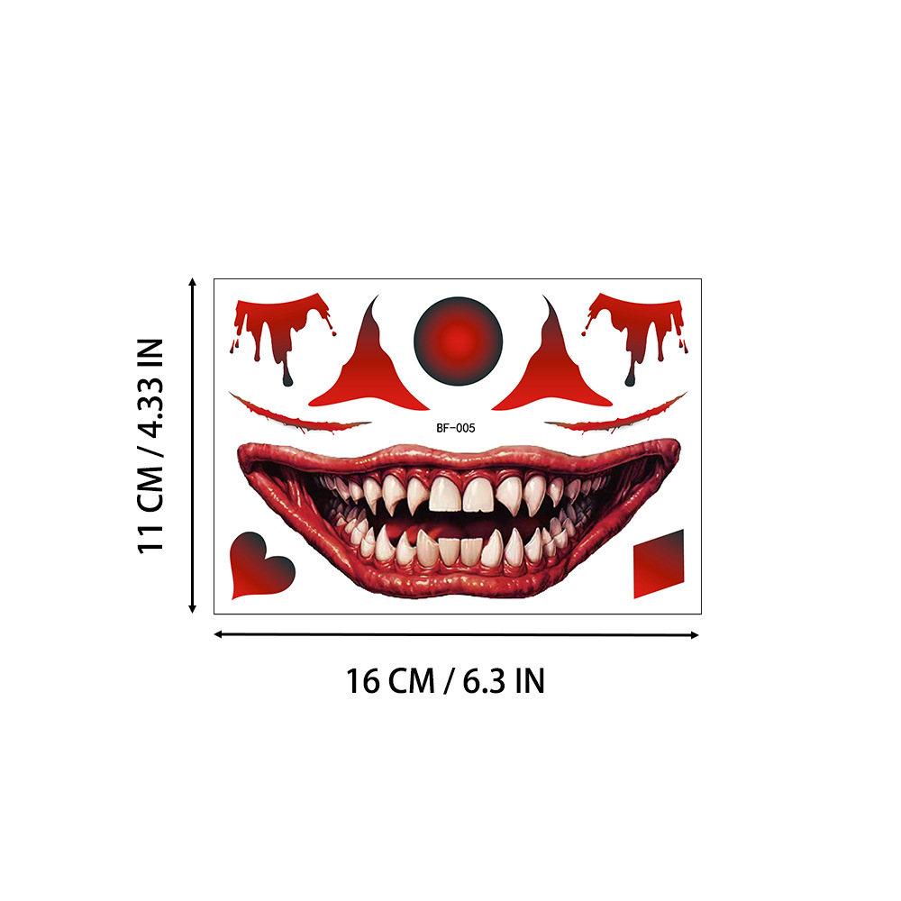 Tatuajes Temporales de Cicatrices de Halloween de Papel de Transferencia de Agua, Luminoso, Impermeable