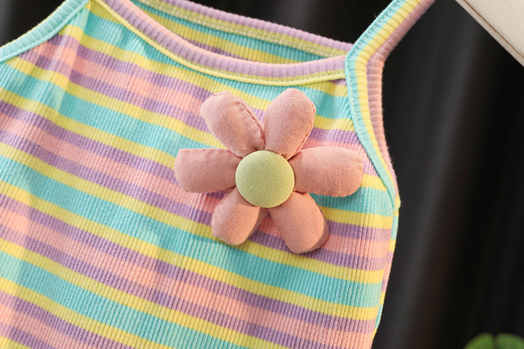 立体花吊带套装