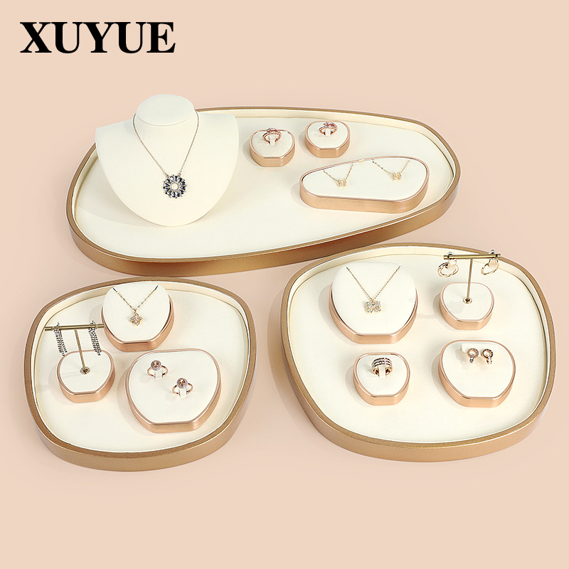 Xuyue Jewelry Display Stand: Earring, Bracelet, and Ear Jewelry Showcase—Premium Microfiber Jewelry Counter Display Props