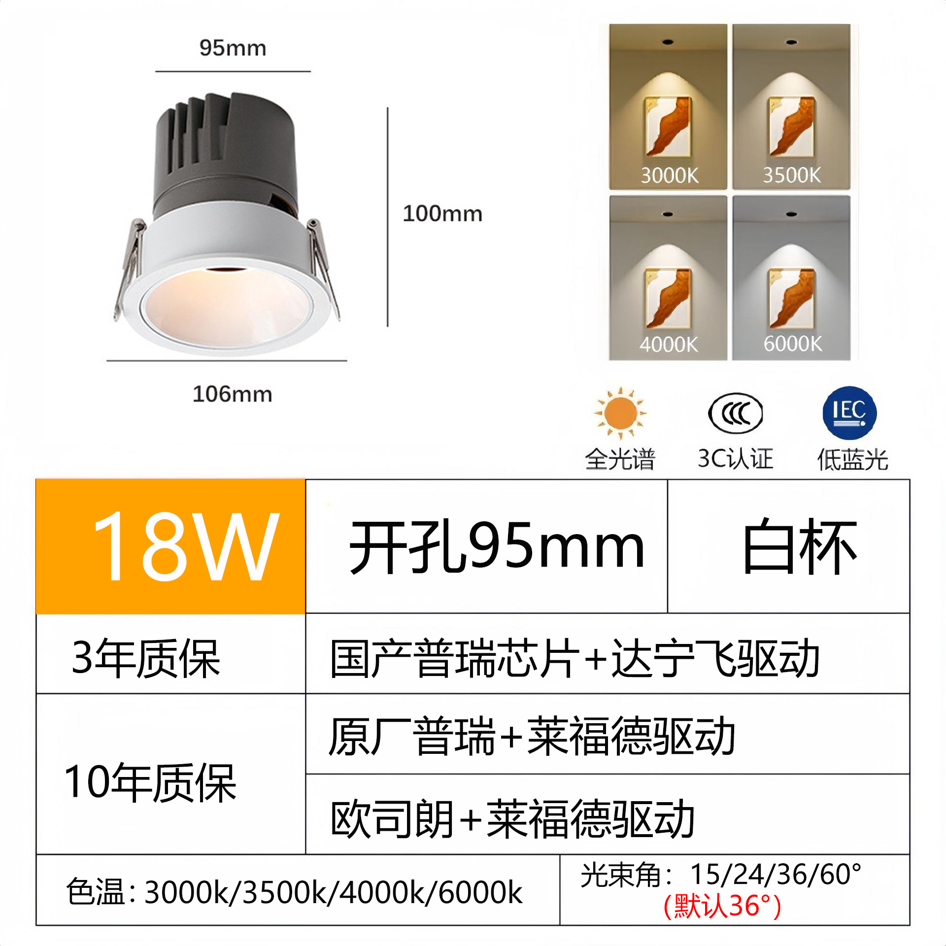[narrow edge model] matt white cup-18w-95 opening