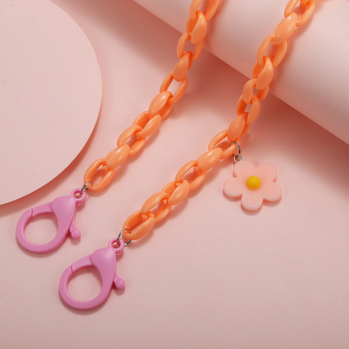 Korean best-selling candy-colored acrylic chain anti-tightening flower glasses chain anti-lost rope for children and adults universal