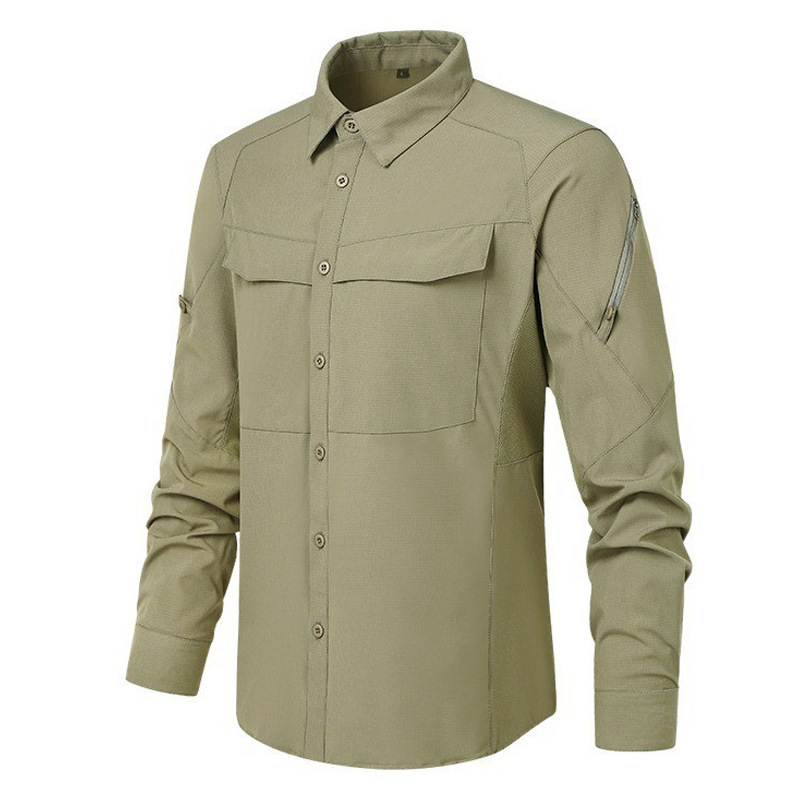 Outdoor Tactical Quick-Drying Shirt Men's Windproof and Waterproof Mountaineering Clothing Fishing Hiking Top Breathable 2024 Long-Sleeved Shirt
