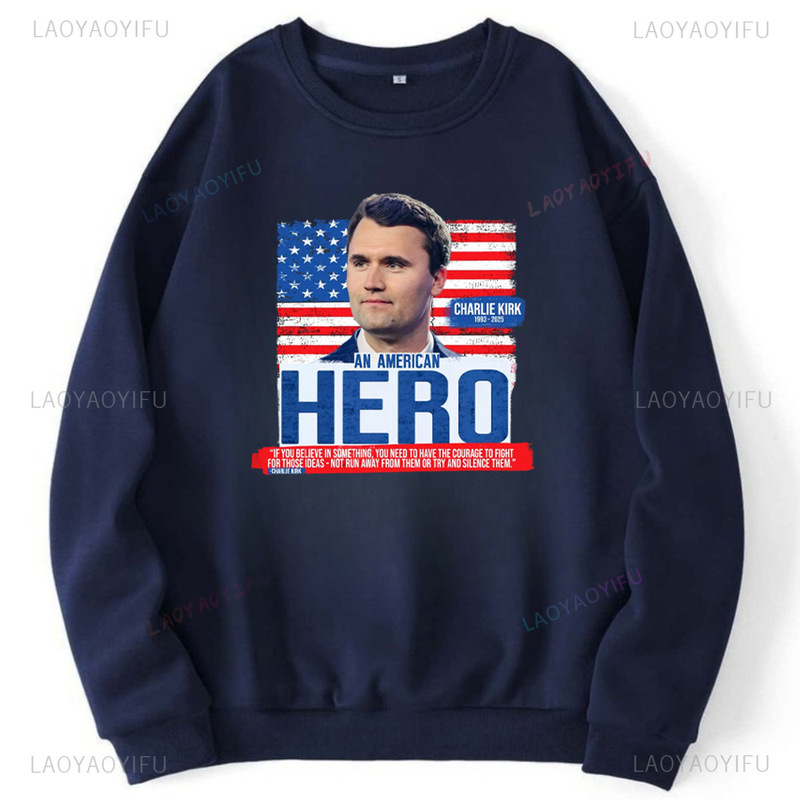 跨境欧码Charlie Kirk Hero Pullover True Patriot 1993-2025|undefined