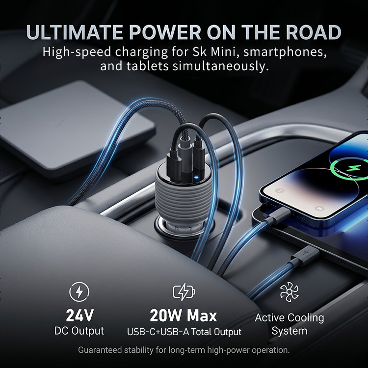 Three-in-one car cigarette lighter adapter starmini Car adapter 12V to 24V DC boost converter