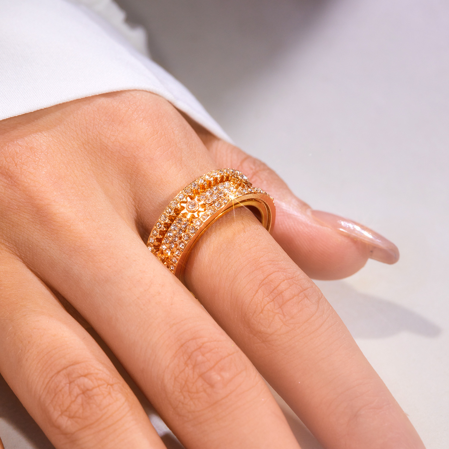 CNC Volldiamantbesetztes Vollsterngetriebe Kann Gedreht Werden Ringpaar Drehbarer mechanischer Dekompressionsring_voghion.com