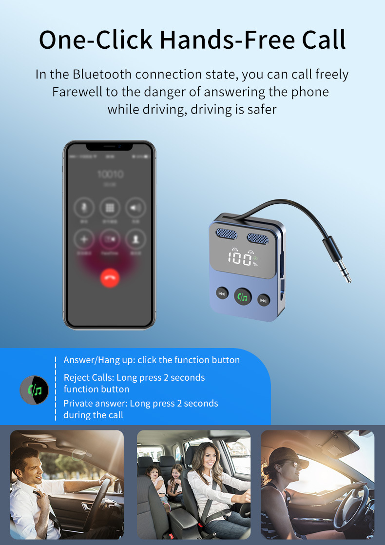 BR17 Bluetooth receiver transmitter with subwoofer one-to-two integrated storage cable audio two-in-one adapter