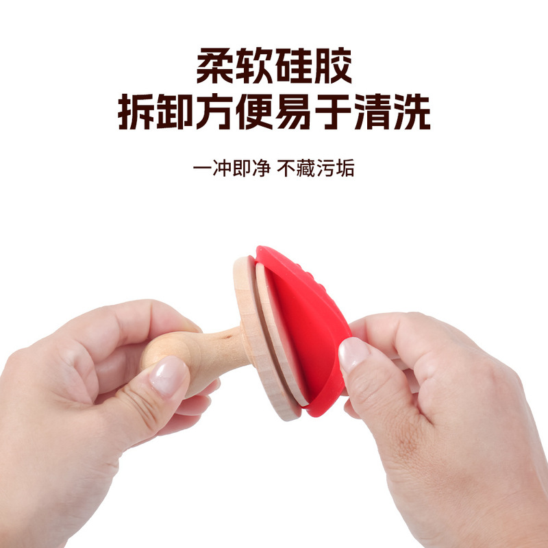曲奇饼干硅胶印章模木柄 亚马逊圆形圣诞diy烘焙工具饼干模具现货|undefined