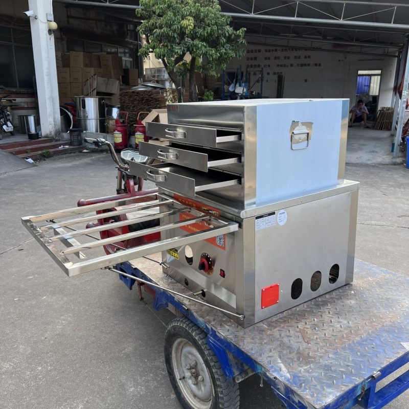 Longjingding modelo de coche de tres ruedas máquina de salchichas de gas vapor comercial multifuncional horno de salchichas de vapor de desayuno cabina completa image 18