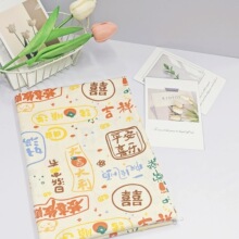 现货全棉斜纹布料婴幼儿百家被床品包被服装棉衣平安喜庆卡通棉布