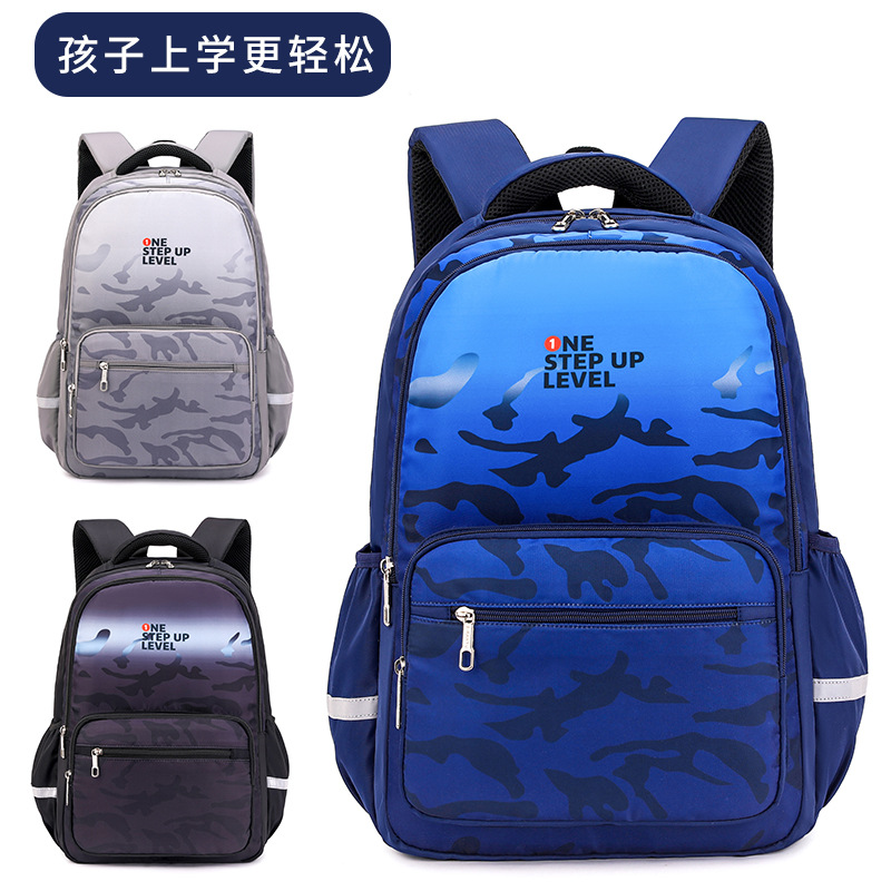 Peces naturales nueva mochila estudiante de la escuela primaria al por mayor masculina Grado 3 a grado 6 gran capacidad de reducción de carga mochila estudiante de secundaria