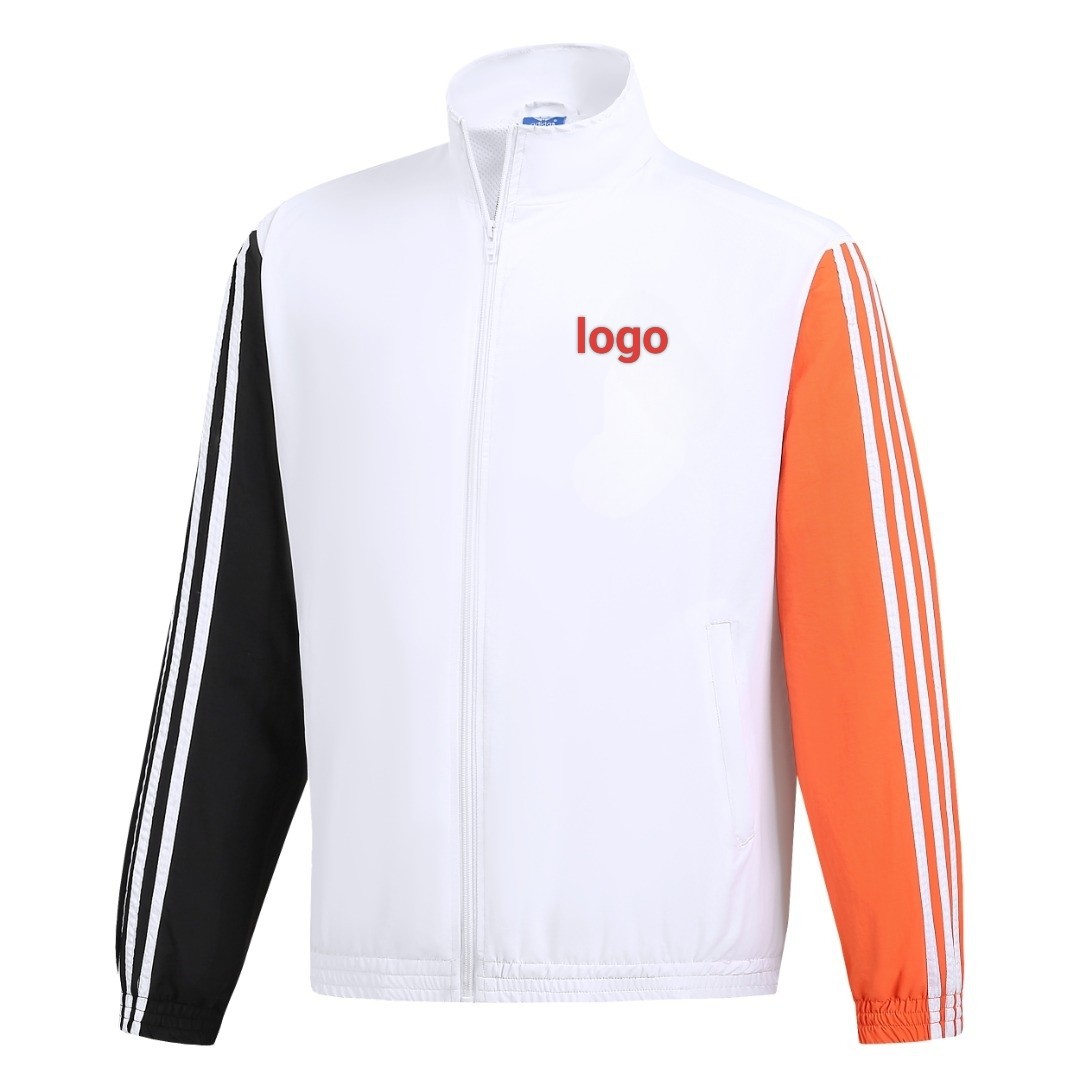 Cross-Border Foreign Trade Spring and Autumn Color Matching College Style Windbreaker Jacket for Men and Women with Embroidered Stand Collar Jacket